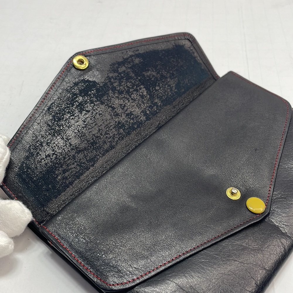 Authentic vintage CHRISTIAN DIOR multi snap black leather wallet with COA - Picture 8 of 12